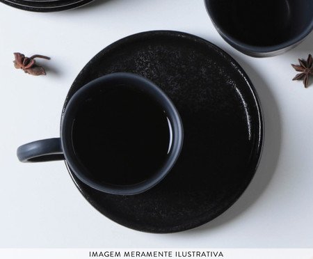 Jogo de Xícaras para Chá Descentralizado Bio Eclipse Preto | Westwing