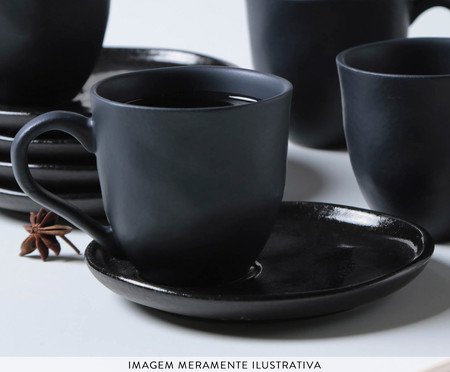 Jogo de Xícaras para Chá Descentralizado Bio Eclipse Preto | Westwing