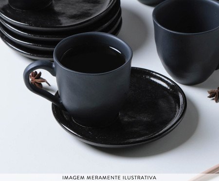 Jogo de Xícaras para Chá Descentralizado Bio Eclipse Preto | Westwing
