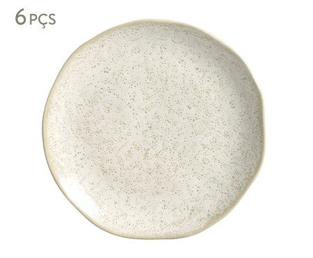 Jogo de Pratos para Sobremesa Orgânico Vanilla Cru Vl | Westwing