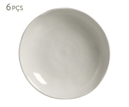 Jogo de Pratos Fundo Bio Glam Branco - 22,5cm