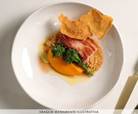 Jogo de Pratos Fundo Bio Glam Branco - 22,5cm | Westwing