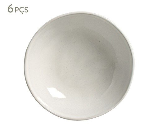 Jogo de Pratos Fundo Bio Glam Branco - 22,5cm, Cinza | WestwingNow