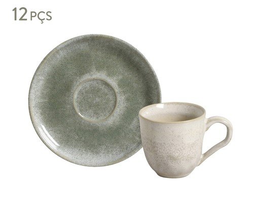 Jogo de Xícaras para Café Bio Moss Verde, Bege | WestwingNow