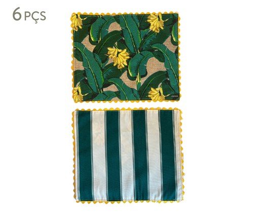 Jogo de Lugar Americano de Bananas Verde e Branco, green | WestwingNow