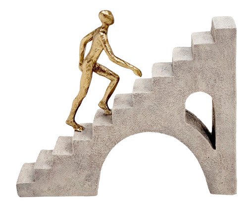 Escultura Subida na Escada Areia e Dourada, multicolor | WestwingNow