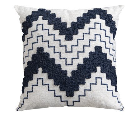 Almofada Concept 508 Bordada Azul e Linho