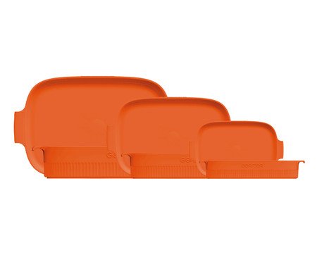 Jogo de Refratário em Porcelana Righi Laranja