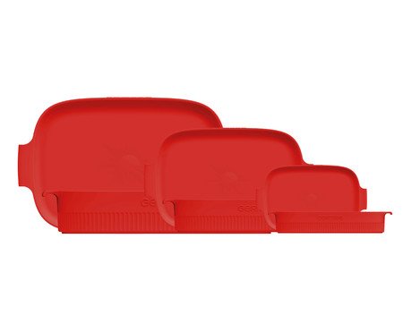 Jogo de Refratário em Porcelana Righi Vermelho