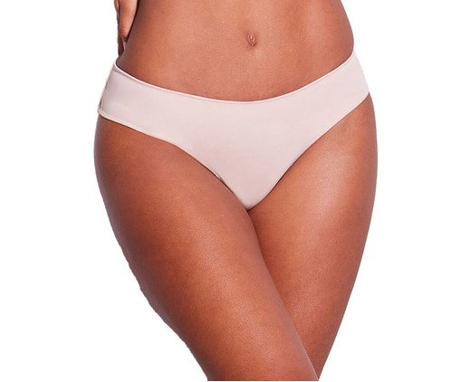 Calcinha Fio Dental Laterais Largas em Microfibra Bege Ballet, beige | WestwingNow
