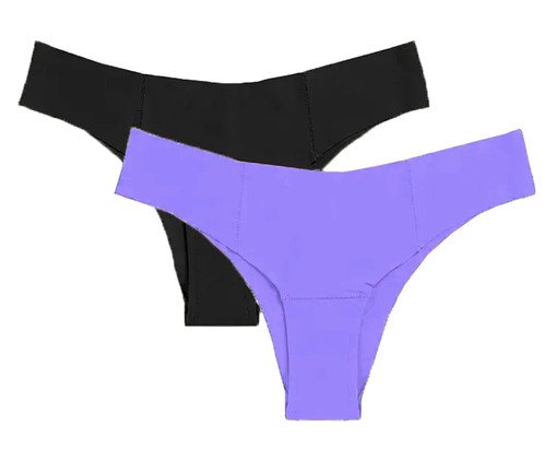 Kit Com 2 Calcinhas Biquíni Invisível Azul e Preto, undefinable | WestwingNow