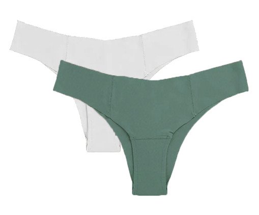 Kit Com 2 Calcinhas Biquíni Invisível Azul e Branco, undefinable | WestwingNow