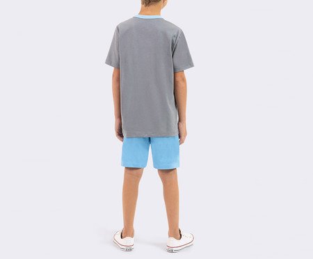 Pijama Manga Curta Infantil Masculino Ciborgue Jovens Titãs Grafite | Westwing