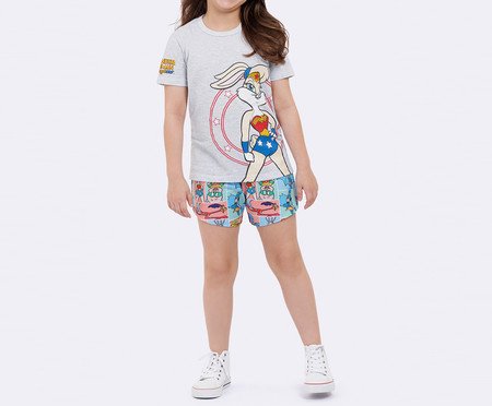 Pijama Manga Curta Infantil Lola Bunny Mescla | Westwing