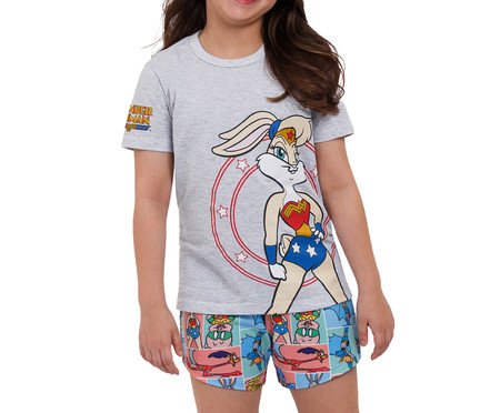Pijama Manga Curta Infantil Lola Bunny Mescla | Westwing
