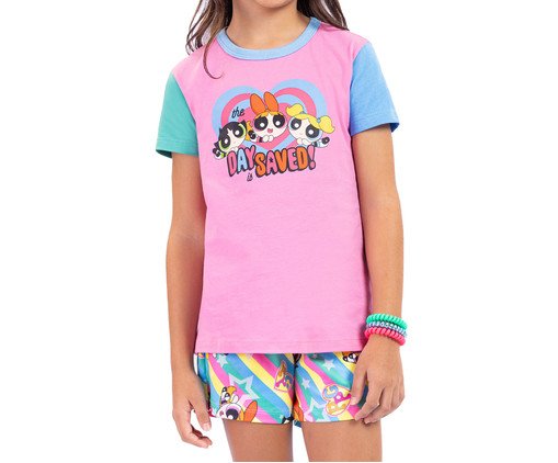 Pijama Manga Curta Infantil Meninas Superpoderosas Rosa, pink | WestwingNow
