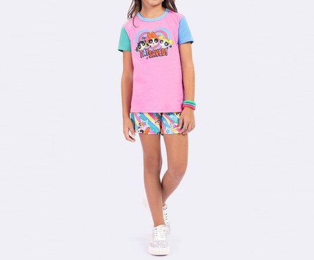 Pijama Manga Curta Infantil Meninas Superpoderosas Rosa | Westwing