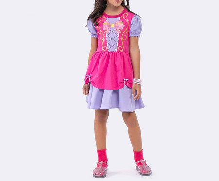 Camisola Manga Curta Princesa com Glitter Rosa | Westwing
