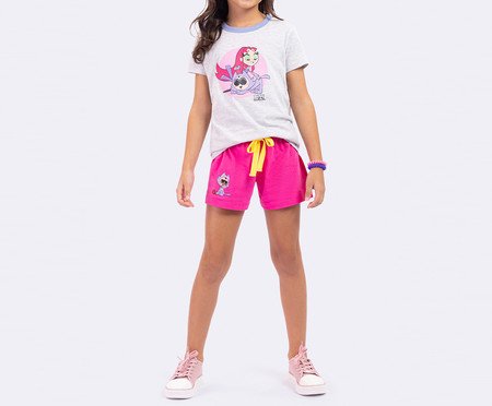 Pijama Manga Curta Infantil Jovens Titãs Mescla | Westwing