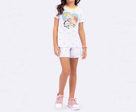 Pijama Manga Curta Infantil Meninas Superpoderosas Branco | Westwing