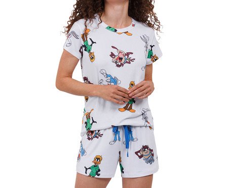 Pijama Manga Curta Loney Tunes Branco | Westwing