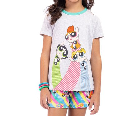 Pijama Manga Curta Infantil Meninas Superpoderosas Mescla Mescla | Westwing