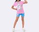 Pijama Manga Curta Unicórnio com Glitter Rosa, pink | WestwingNow