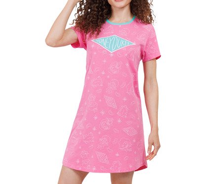 Camisola Manga Curta Dedos de Mel Rosa
