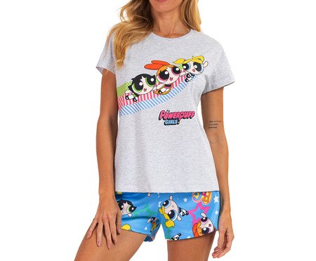 Pijama Manga Curta Meninas Superpoderosas Mescla | Westwing