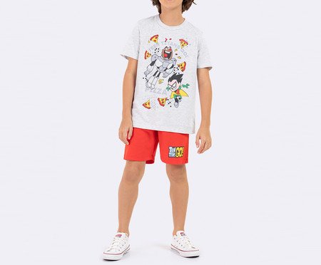 Pijama Manga Curta Infantil Masculino Robin Jovens Titãs Mescla | Westwing