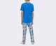 Pijama Manga Curta com Calça Masculino Infantil Loney Tunes Azul, blue | WestwingNow