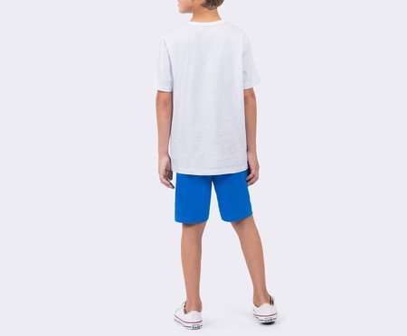 Pijama Manga Curta com Bermuda Masculino Infantil Mashups Branco | Westwing