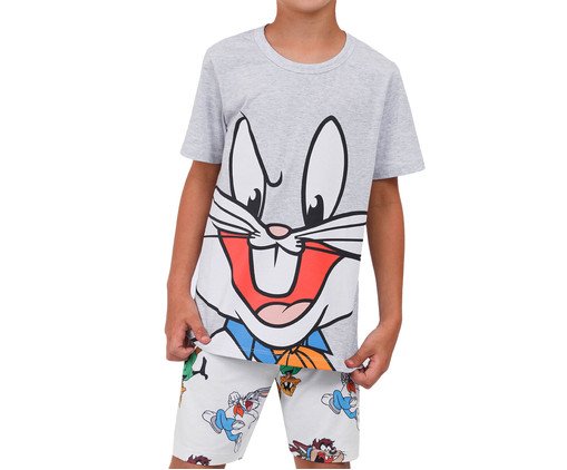 Pijama Manga Curta Infantil Masculino Perna Longa Mescla, grey | WestwingNow