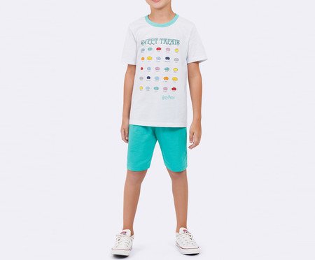 Pijama Manga Curta Masculino Infantil Feijõezinhos Mágicos Branco | Westwing
