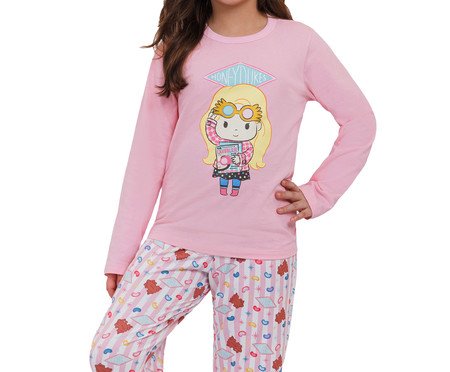 Pijama Manga Longa Infantil Luna Rosa | Westwing