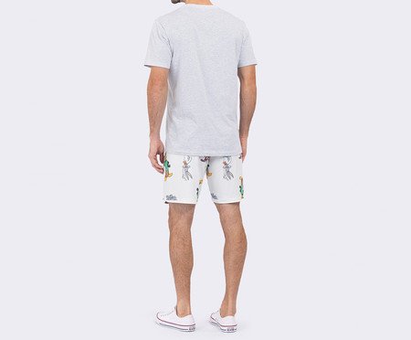 Pijama Manga Curta Masculino Loney Tunes Mescla | Westwing
