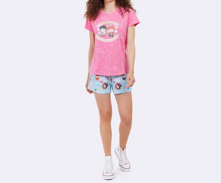 Pijama Manga Curta Harry Potter Hogsmeade Rosa | Westwing