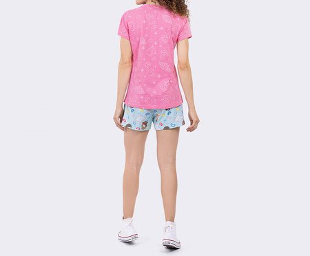 Pijama Manga Curta Harry Potter Hogsmeade Rosa | Westwing