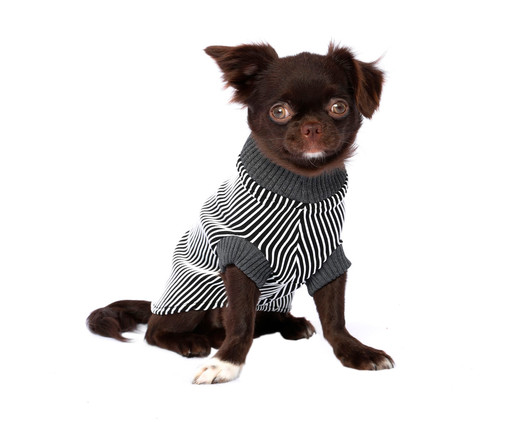 Suéter para Cachorro Minimal - Preto e Branco, Preto | WestwingNow