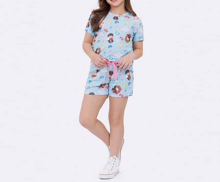 Pijama Manga Curta Infantil Harry Potter Azul | Westwing