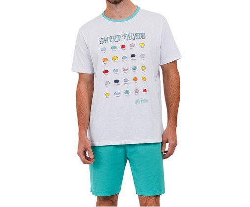 Pijama Manga Curta Masculino Feijõezinhos Mágicos Branco, white | WestwingNow