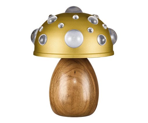 Luminária Mini Cogumelo Dourado e Freijó, gold | WestwingNow