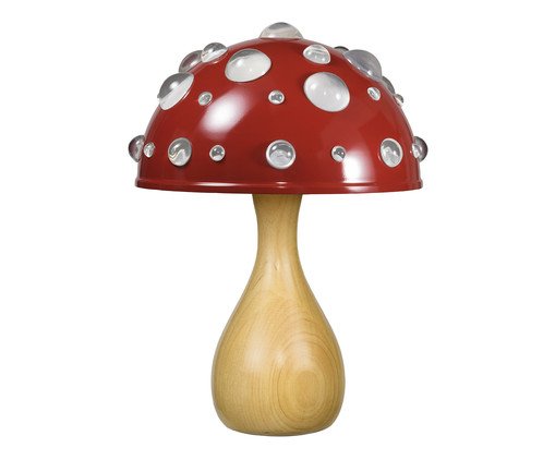 Luminária Cogumelo Vermelho Liso Brilhante e Marfim, red | WestwingNow