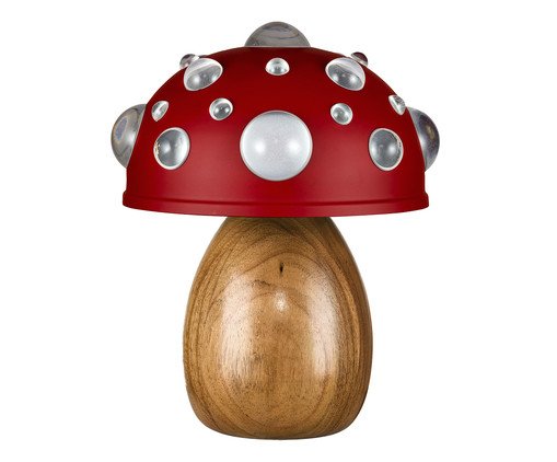 Luminária Mini Cogumelo Vermelho e Freijó, red | WestwingNow