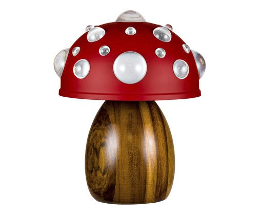 Luminária Mini Cogumelo Vermelho e Imbuia, red | WestwingNow