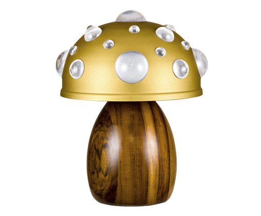 Luminária Mini Cogumelo Dourado e Imbuia, gold | WestwingNow