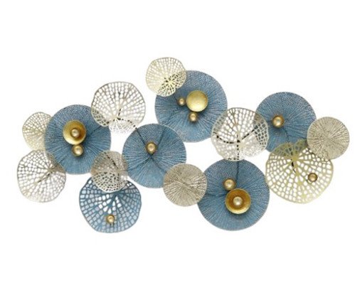Escultura De Parede Circulos Azul E Dourado, Colorido | WestwingNow