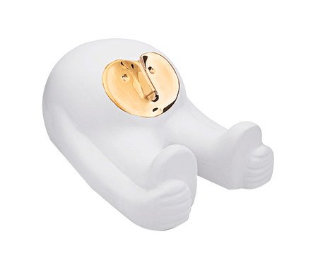 Escultura Max Alongando Branco E Dourado | Westwing