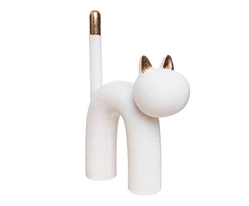 Escultura Gato Areado, Branco | WestwingNow