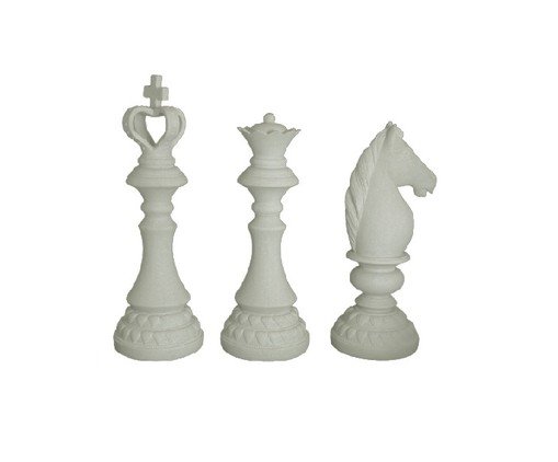 Escultura Xadrez Pedra Branco, Branco | WestwingNow